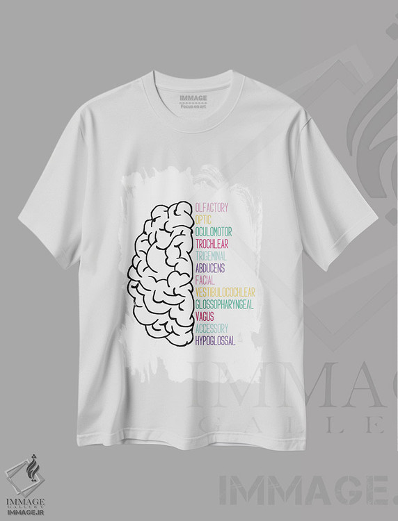 تیشرت طرح دار اعصاب جمجمه ای روشن، هنر دیجیتال اثر آلیسا بانتا | فروشگاه ایماژ