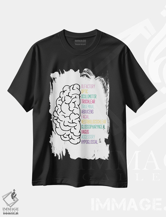 تیشرت طرح دار اعصاب جمجمه ای روشن، هنر دیجیتال اثر آلیسا بانتا | immage.ir
