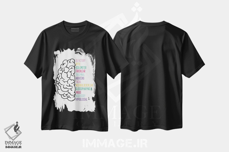 تیشرت طرح دار اعصاب جمجمه ای روشن، هنر دیجیتال اثر آلیسا بانتا | immage.ir