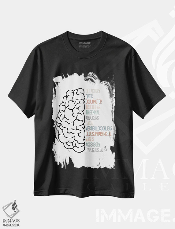تیشرت طرح دار اعصاب جمجمه ای خنثی، هنر دیجیتال اثر آلیسا بانتا | فروشگاه ایماژ