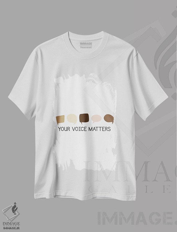 تیشرت طرح دار تنوع؛ صدای تو اهمیت دارد، هنر دیجیتال اثر آلیسا بانتا | فروشگاه ایماژ