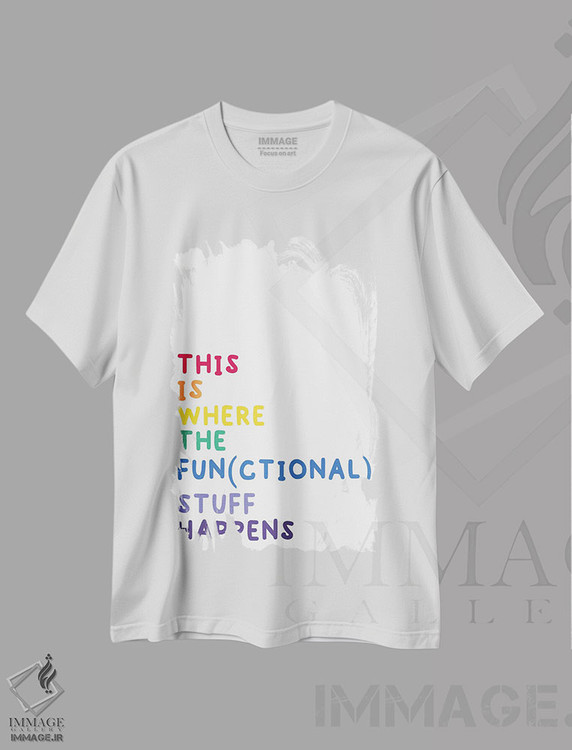 تیشرت طرح دار وسایل کاربردی رنگین کمانی، هنر دیجیتال اثر آلیسا بانتا | immage.ir