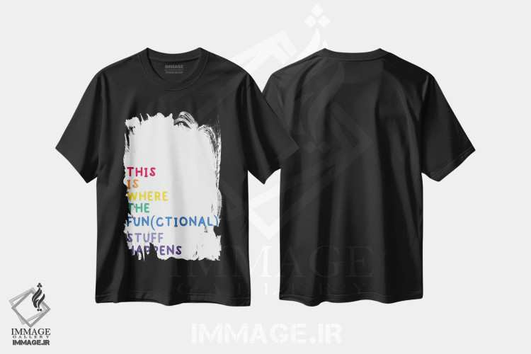 تیشرت طرح دار وسایل کاربردی رنگین کمانی، هنر دیجیتال اثر آلیسا بانتا | فروشگاه ایماژ