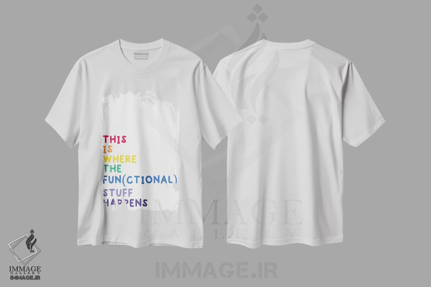 تیشرت طرح دار وسایل کاربردی رنگین کمانی، هنر دیجیتال اثر آلیسا بانتا | immage.ir