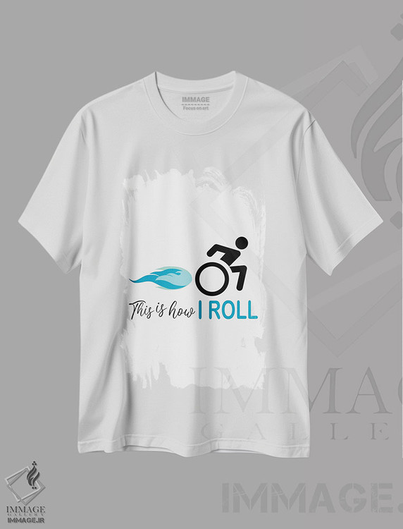 تیشرت طرح دار من آبی می غلتانم، هنر دیجیتال اثر آلیسا بانتا | فروشگاه ایماژ