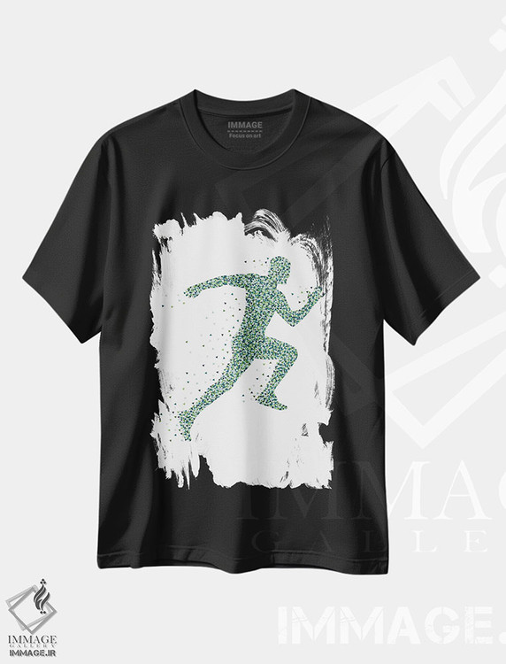 تیشرت طرح دار دویدن انتزاعی، هنر دیجیتال اثر آلیسا بانتا | فروشگاه ایماژ