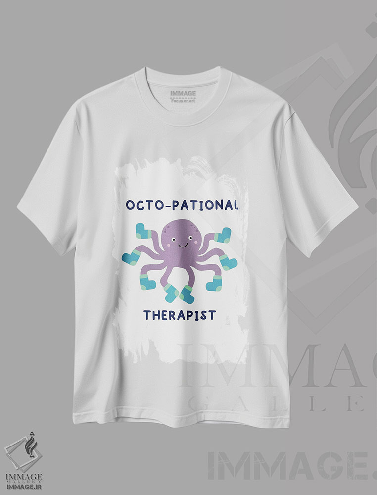 تیشرت طرح دار هشت پا درمانگر، هنر دیجیتال اثر آلیسا بانتا | فروشگاه ایماژ