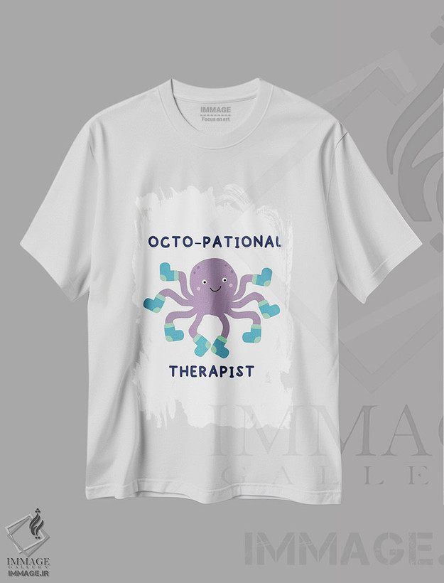 تیشرت طرح دار هشت پا درمانگر، هنر دیجیتال اثر آلیسا بانتا | فروشگاه ایماژ