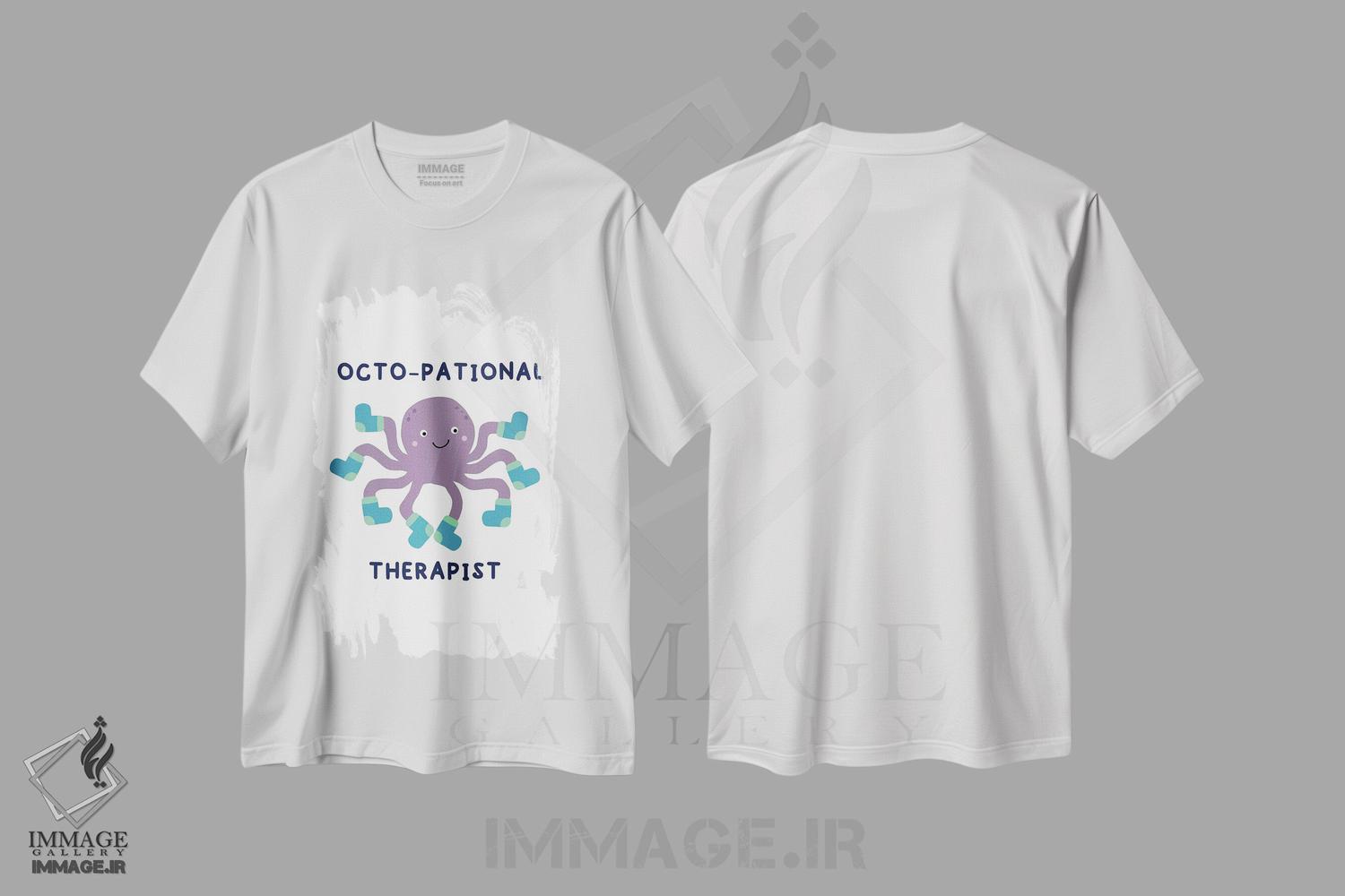 تیشرت طرح دار هشت پا درمانگر، هنر دیجیتال اثر آلیسا بانتا | فروشگاه ایماژ