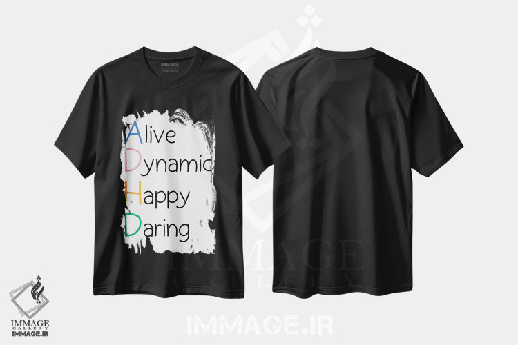 تیشرت طرح دار پوستر اختلال بیش فعالی/کم توجهی، هنر دیجیتال اثر آلیسا بانتا | immage.ir