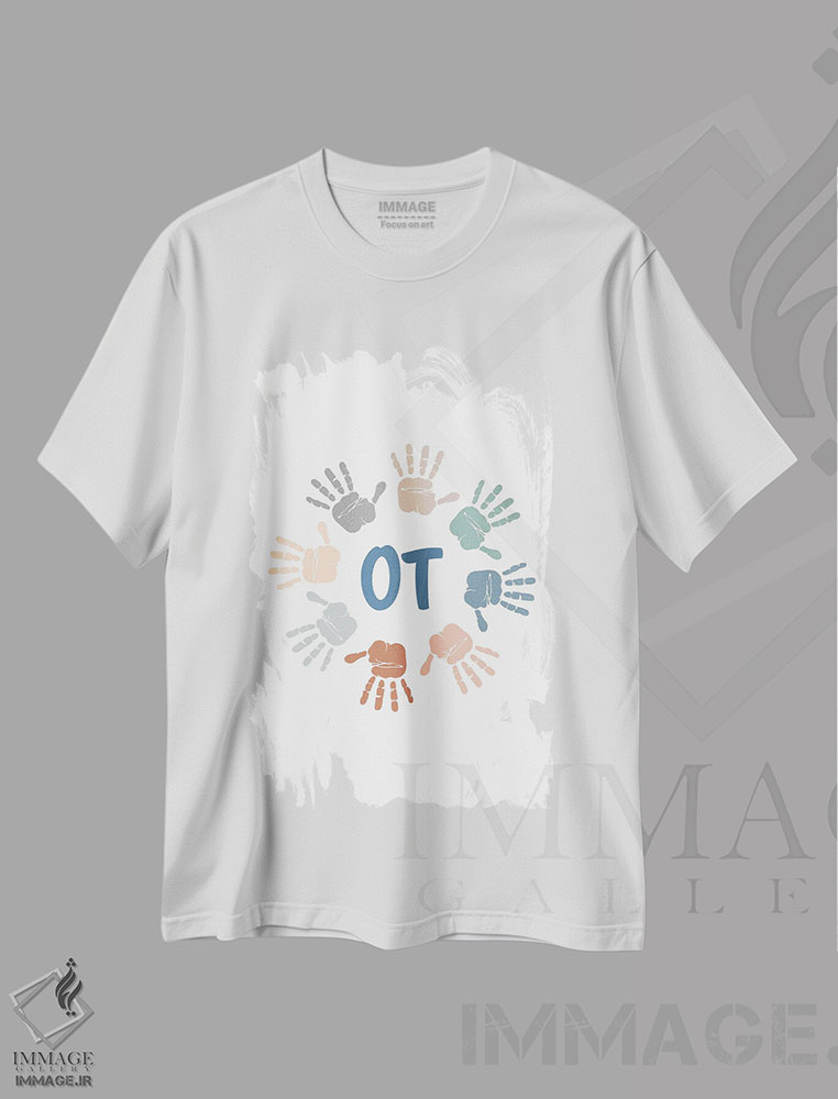 تیشرت طرح دار اثر دست کاردرمانی خنثی، هنر دیجیتال اثر آلیسا بانتا | فروشگاه ایماژ