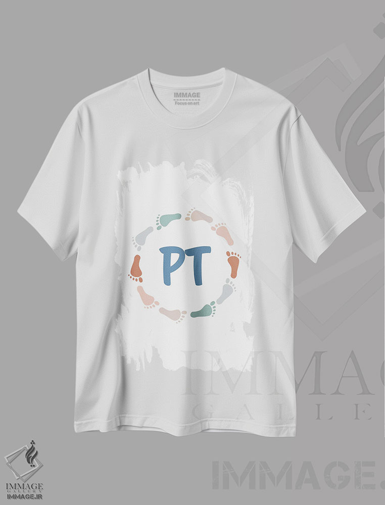 تیشرت طرح دار جای پاهای فیزیوتراپی، هنر دیجیتال اثر آلیسا بانتا | فروشگاه ایماژ