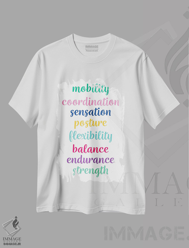 تیشرت طرح دار اصطلاحات فیزیوتراپی، هنر دیجیتال اثر آلیسا بانتا | immage.ir