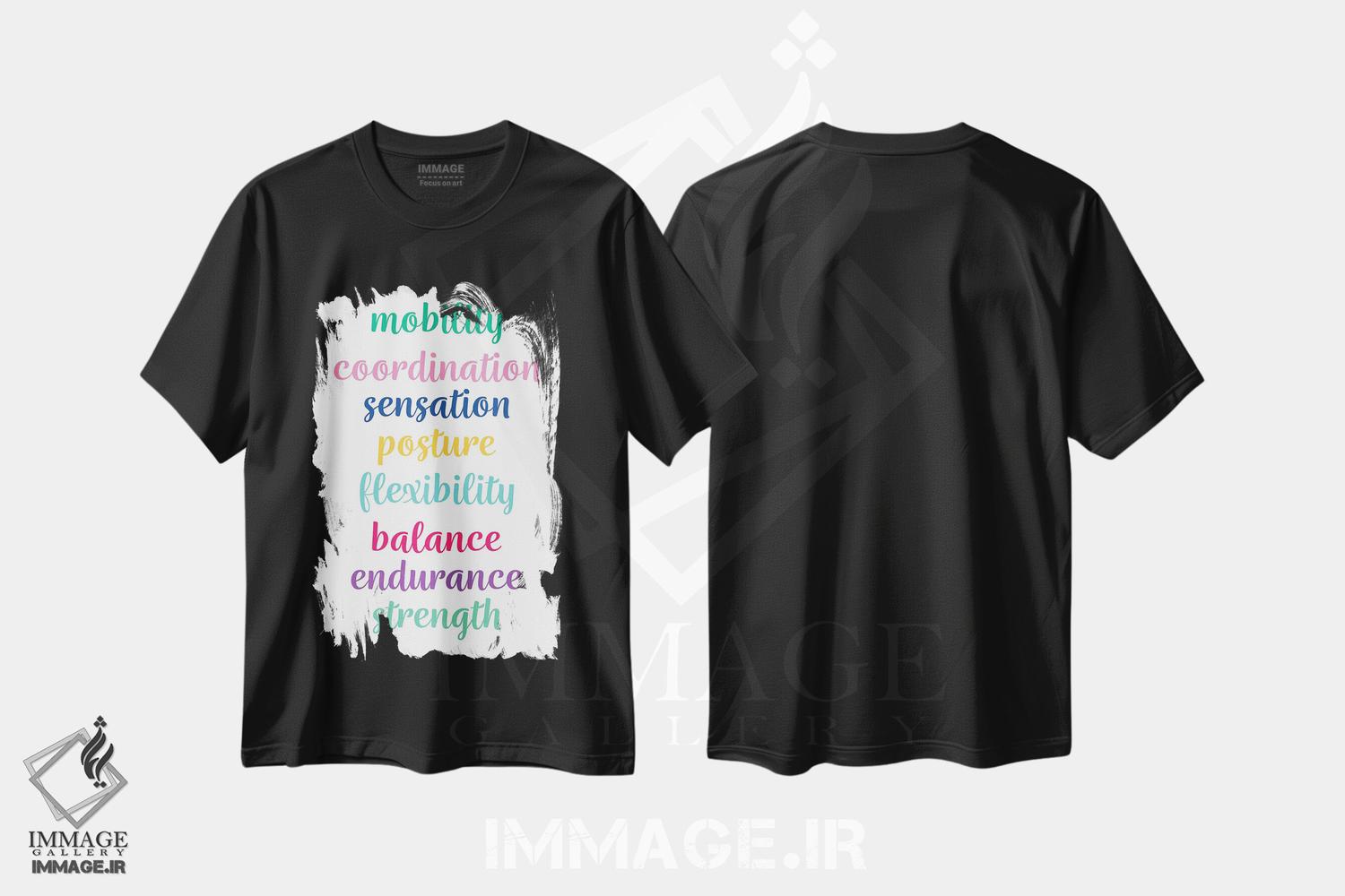 تیشرت طرح دار اصطلاحات فیزیوتراپی، هنر دیجیتال اثر آلیسا بانتا | فروشگاه ایماژ