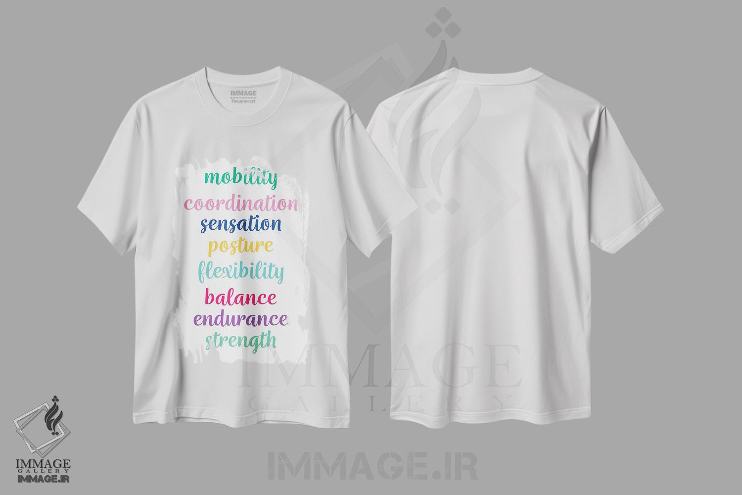 تیشرت طرح دار اصطلاحات فیزیوتراپی، هنر دیجیتال اثر آلیسا بانتا | immage.ir