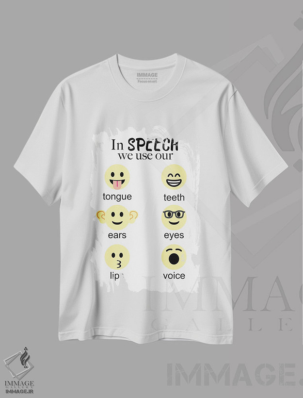 تیشرت طرح دار لبخندهای گفتار، هنر دیجیتال اثر آلیسا بانتا | فروشگاه ایماژ