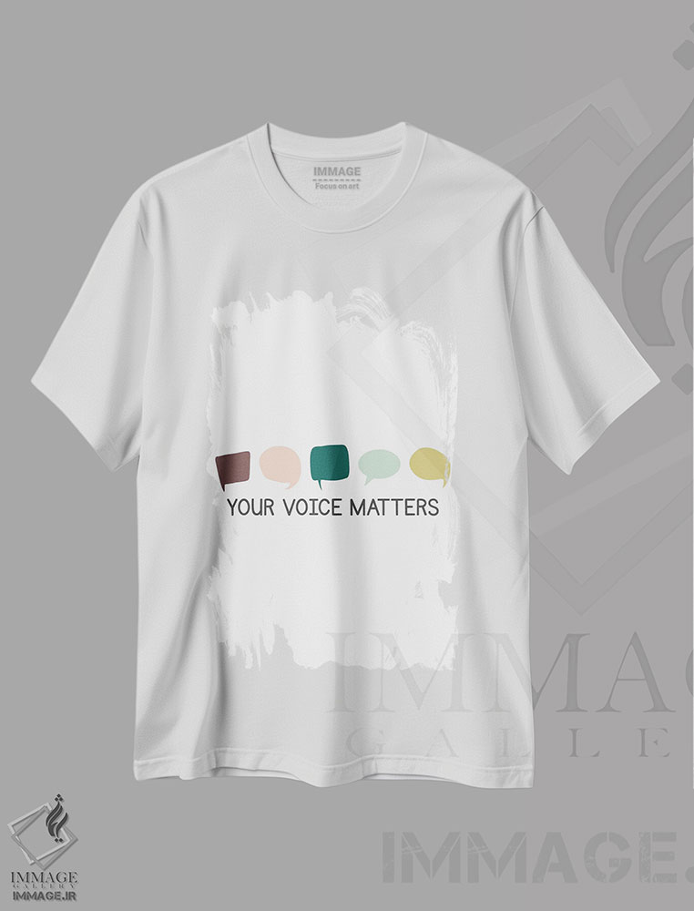تیشرت طرح دار صدای تو مهم است، هنر دیجیتال اثر آلیسا بانتا | فروشگاه ایماژ