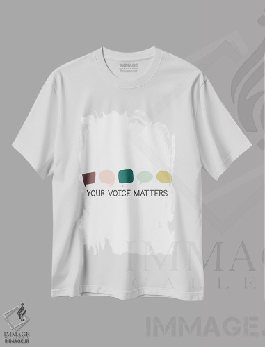 تیشرت طرح دار صدای تو مهم است، هنر دیجیتال اثر آلیسا بانتا | فروشگاه ایماژ