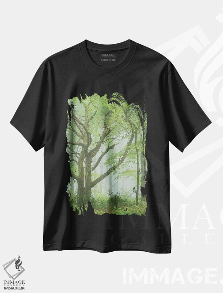 تیشرت طرح دار درختان رقصان، مدیوم اثر آدام برتون | فروشگاه ایماژ