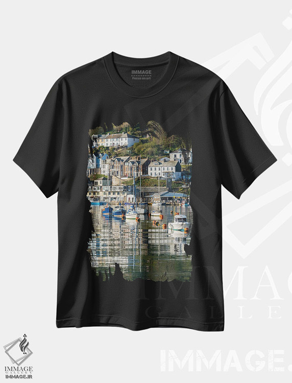 تیشرت طرح دار بندر کورنوالی، مدیوم اثر آدام برتون | فروشگاه ایماژ