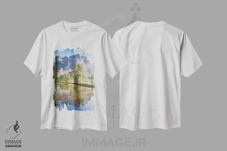 تیشرت طرح دار آبشارهای یوسمیتی، مدیوم اثر آدام برتون | immage.ir