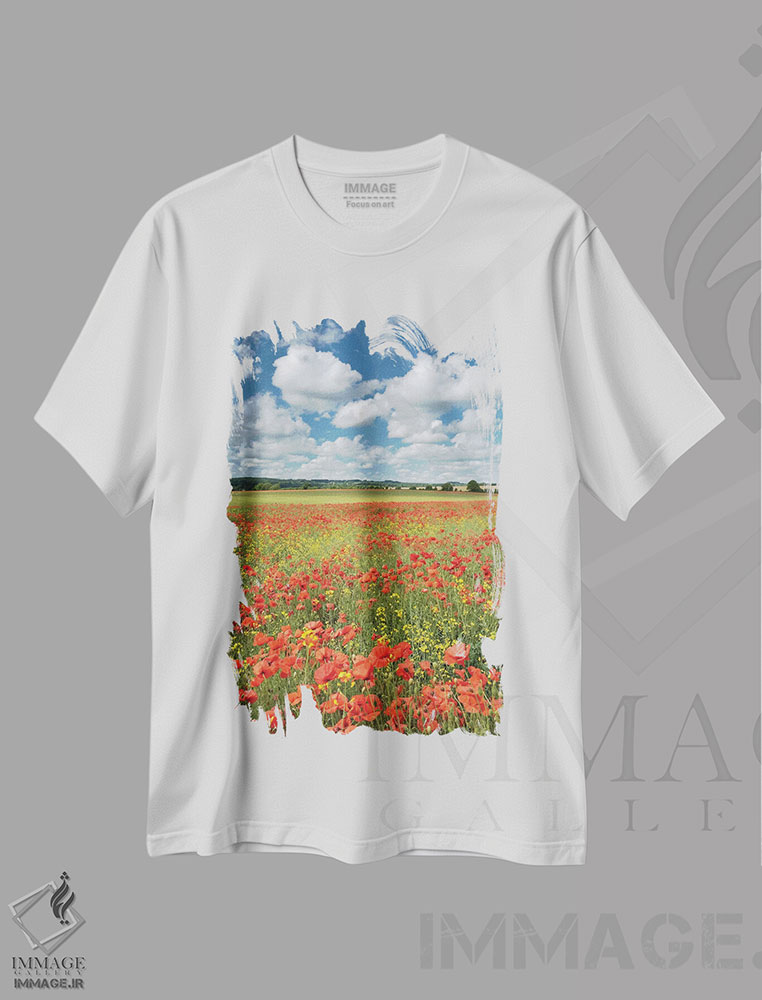 تیشرت طرح دار رنگ های تابستان، مدیوم اثر آدام برتون | فروشگاه ایماژ