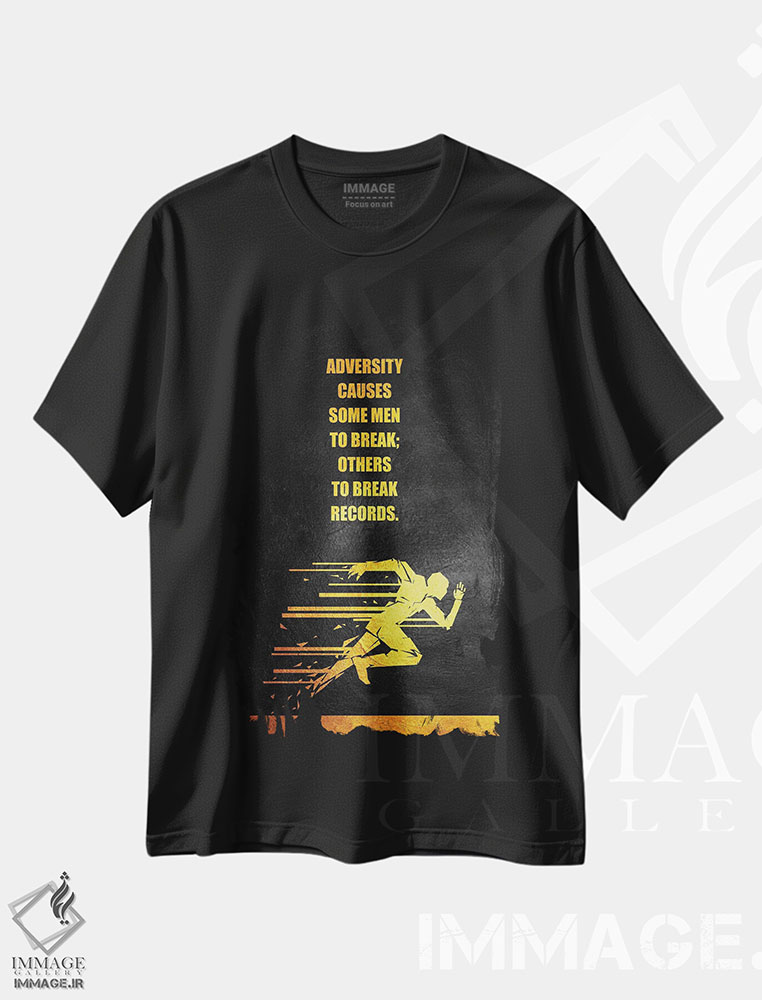 تیشرت طرح دار جمله انگیزشی دربارهٔ سختی ها، تایپوگرافی اثر آدریان بالدُوینو | immage.ir