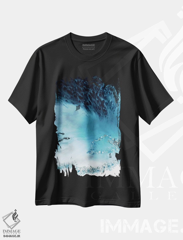 تیشرت طرح دار تالاب خاکستری، آبستره اثر آنتوانل | فروشگاه ایماژ
