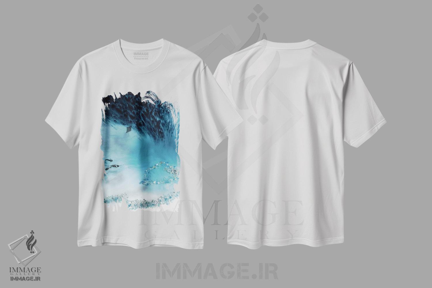 تیشرت طرح دار تالاب خاکستری، آبستره اثر آنتوانل | immage.ir