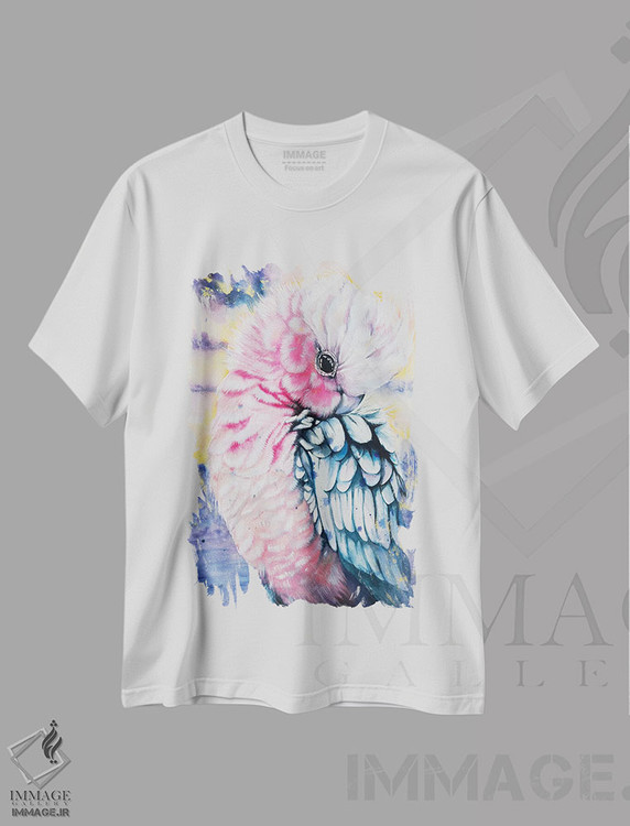 تیشرت طرح دار گالا صورتی آبرنگی، آبستره اثر آنتوانل | فروشگاه ایماژ