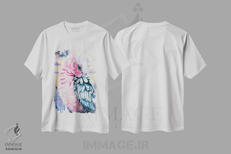 تیشرت طرح دار گالا صورتی آبرنگی، آبستره اثر آنتوانل | فروشگاه ایماژ