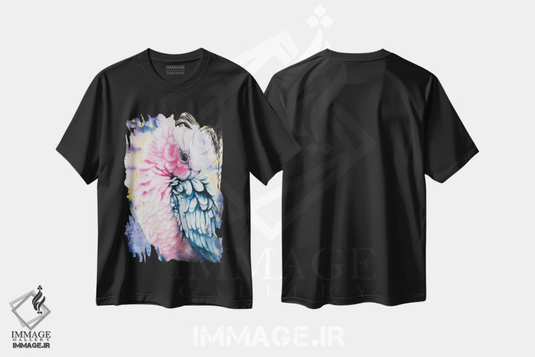 تیشرت طرح دار گالا صورتی آبرنگی، آبستره اثر آنتوانل | immage.ir