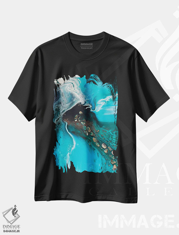 تیشرت طرح دار فراتر رفتن در اسکلهٔ خلیج کوچک، آبستره اثر آنتوانل | فروشگاه ایماژ