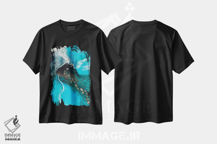 تیشرت طرح دار فراتر رفتن در اسکلهٔ خلیج کوچک، آبستره اثر آنتوانل | فروشگاه ایماژ