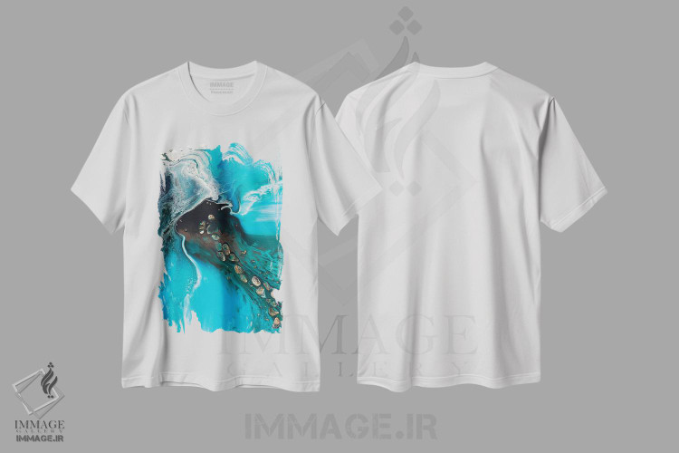 تیشرت طرح دار فراتر رفتن در اسکلهٔ خلیج کوچک، آبستره اثر آنتوانل | immage.ir