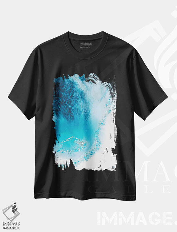 تیشرت طرح دار صخرهٔ تالاب آبی، آبستره اثر آنتوانل | immage.ir