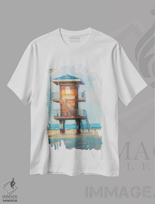 تیشرت طرح دار ساحل امن است، دکور ساحلی اثر آرونا رائو | فروشگاه ایماژ
