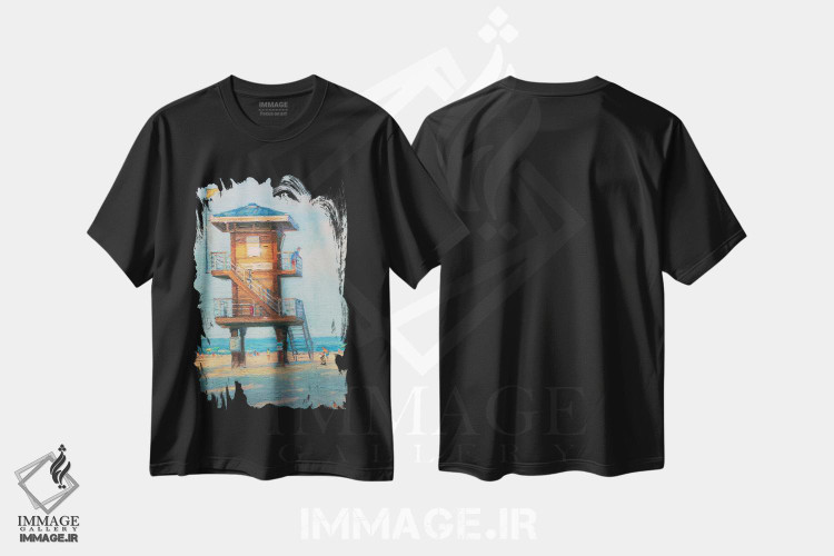 تیشرت طرح دار ساحل امن است، دکور ساحلی اثر آرونا رائو | immage.ir