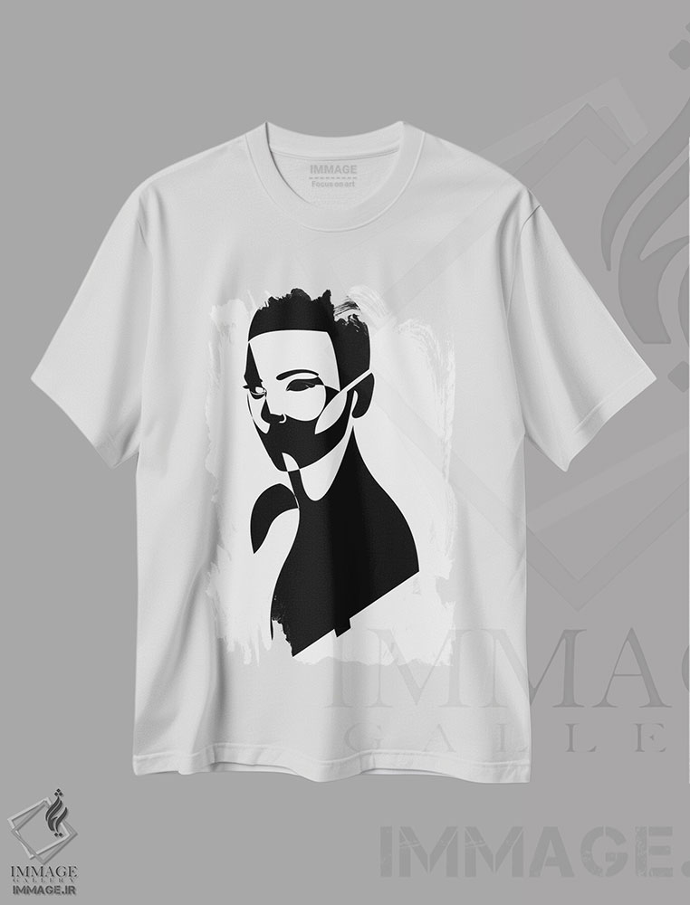 تیشرت طرح دار DT1، هنر تزئینی سیاه و سفید اثر ادیلوم | immage.ir