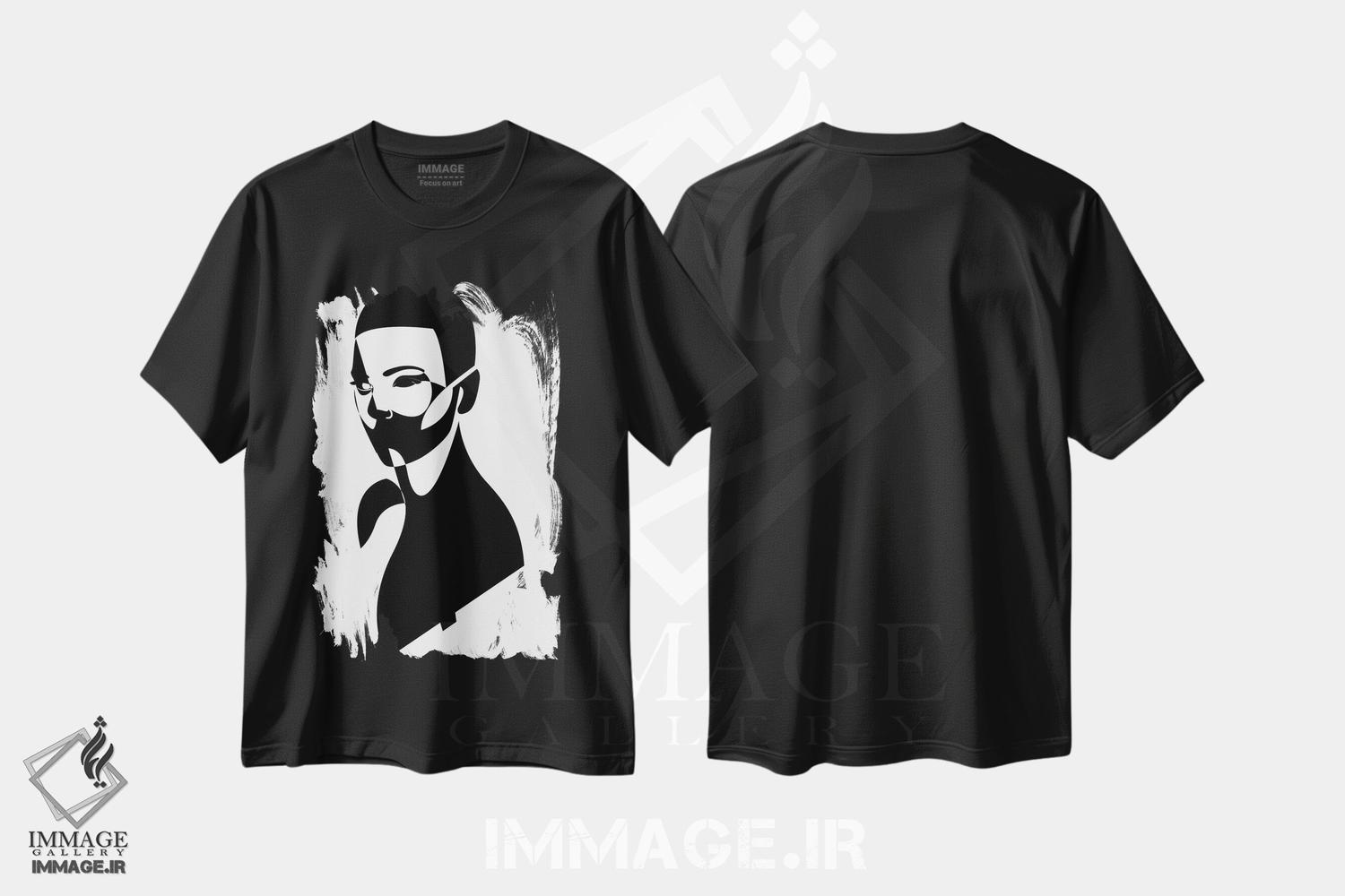 تیشرت طرح دار DT1، هنر تزئینی سیاه و سفید اثر ادیلوم | فروشگاه ایماژ