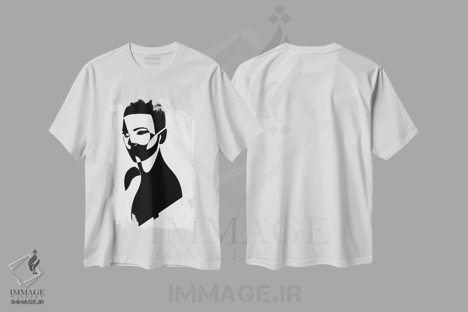 تیشرت طرح دار DT1، هنر تزئینی سیاه و سفید اثر ادیلوم | immage.ir