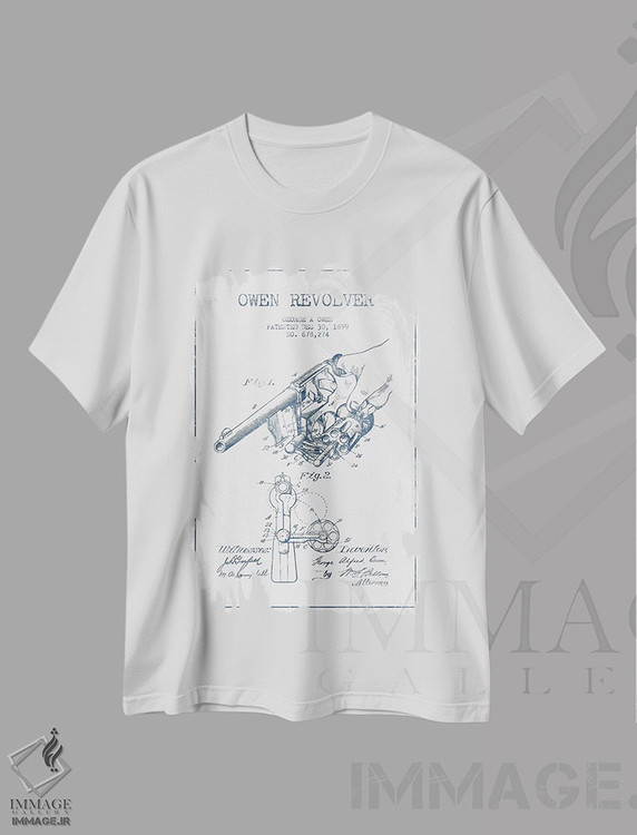تیشرت طرح دار طرح پتنت رولور جورج آ. اوون، وینتیج و رترو اثر پیکسل کهنه | فروشگاه ایماژ