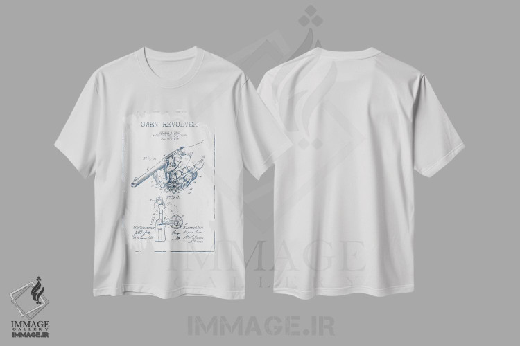 تیشرت طرح دار طرح پتنت رولور جورج آ. اوون، وینتیج و رترو اثر پیکسل کهنه | فروشگاه ایماژ