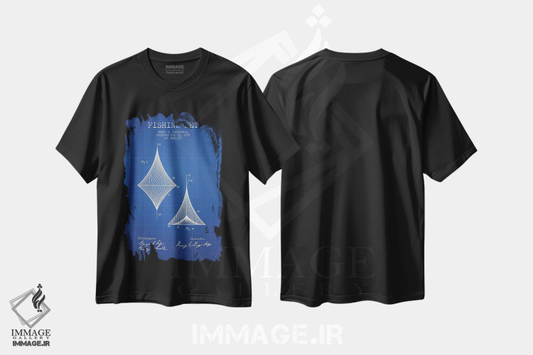 تیشرت طرح دار طرح اختراع تور ماهیگیری اچ.ای. فرای شلگ، وینتیج و رترو اثر پیکسل کهنه | فروشگاه ایماژ