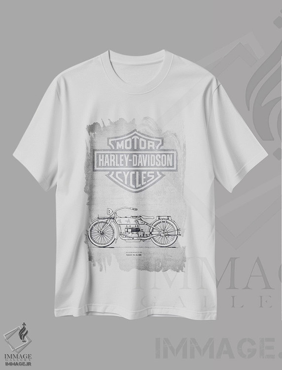 تیشرت طرح دار موتورسیکلت های هارلی-دیویدسون۱، وینتیج و رترو اثر پیکسل کهنه | فروشگاه ایماژ