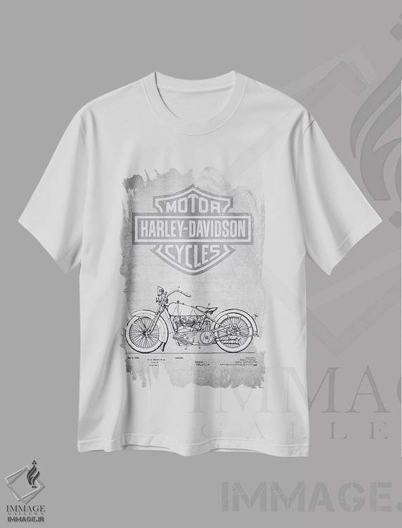 تیشرت طرح دار موتورسیکلت های هارلی-دیویدسون۲، وینتیج و رترو اثر پیکسل کهنه | immage.ir
