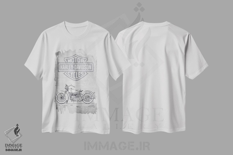 تیشرت طرح دار موتورسیکلت های هارلی-دیویدسون۲، وینتیج و رترو اثر پیکسل کهنه | immage.ir