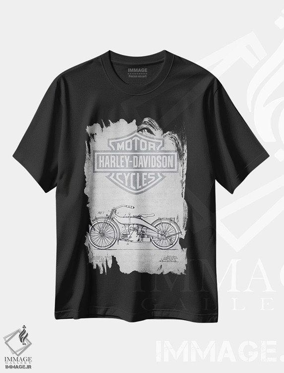 تیشرت طرح دار موتورسیکلت های هارلی-دیویدسون۳، وینتیج و رترو اثر پیکسل کهنه | immage.ir