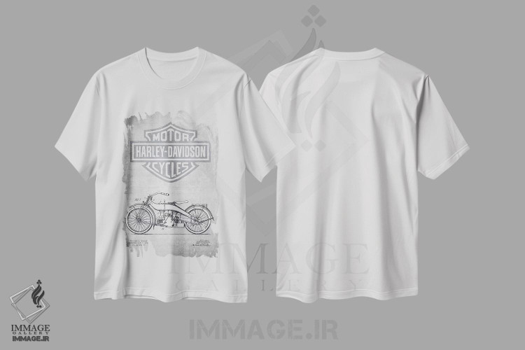 تیشرت طرح دار موتورسیکلت های هارلی-دیویدسون۳، وینتیج و رترو اثر پیکسل کهنه | فروشگاه ایماژ