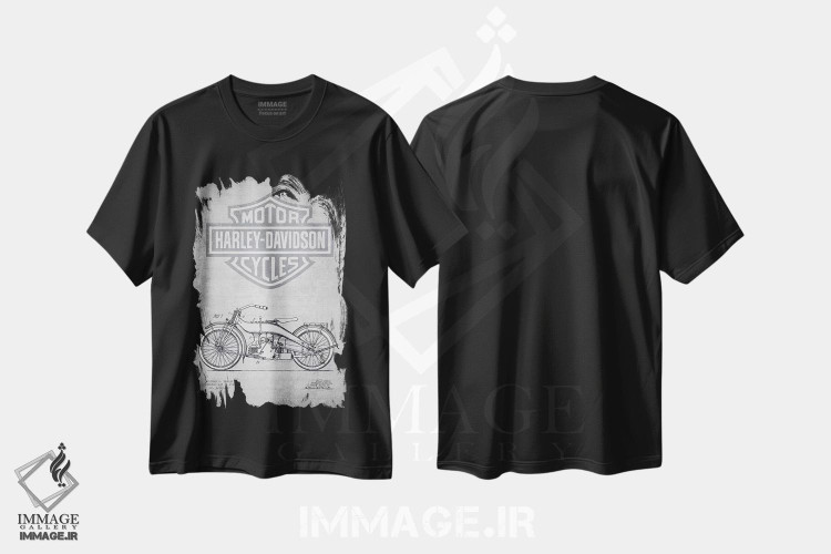تیشرت طرح دار موتورسیکلت های هارلی-دیویدسون۳، وینتیج و رترو اثر پیکسل کهنه | immage.ir